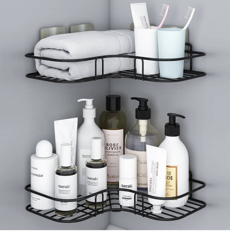 Shelf- Adhesive Metal Corner Storage Rack (pack of 2)